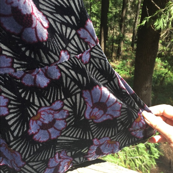Loft burnt velvet black floral tunic vintage lavender floral shift dressHP 25 - Picture 8 of 16